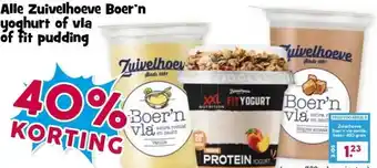 Boon`s Markt Alle Zuivelhoeve Boer'n yoghurt of vla of fit pudding aanbieding