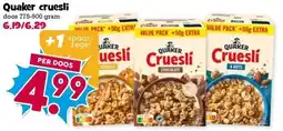 Boon`s Markt Quaker cruesli aanbieding