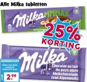 Boon`s Markt Alle Milka tabletten aanbieding