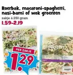 Boon`s Markt Roerbak, macaroni-spaghetti. nasi-bami of wok groenten aanbieding