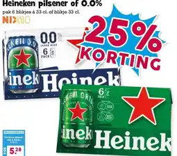 Boon`s Markt Heineken pilsener of 0.0% aanbieding