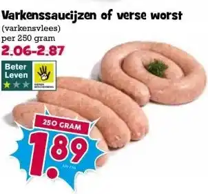 Boon`s Markt Varkenssaucijzen of verse worst aanbieding