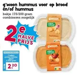 Boon`s Markt g'woon hummus voor op brood en/of hummus aanbieding