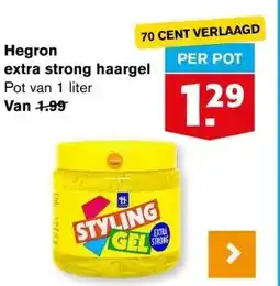 Hoogvliet Hegron extra strong haargel aanbieding