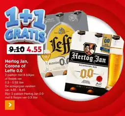 Hoogvliet Hertog Jan, Corona of Leffe 0.0 aanbieding