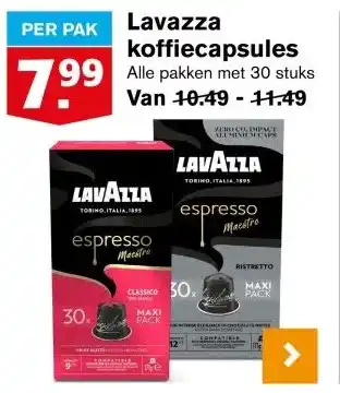 Hoogvliet Lavazza koffiecapsules aanbieding