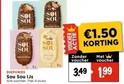 Vomar Voordeelmarkt DIEPVRIES Sou Sou IJs aanbieding