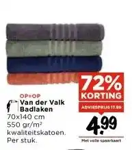 Vomar Voordeelmarkt OP=OP Van der Valk Badlaken aanbieding