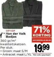 Vomar Voordeelmarkt OP=OP Van der Valk Badjas aanbieding