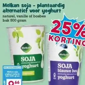 Boon`s Markt Melkan soja - plantaardig alternatief voor yoghurt aanbieding