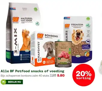 Welkoop Alle BF Petfood snacks of voeding aanbieding