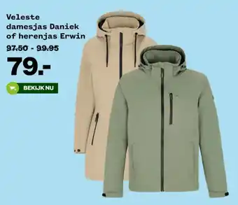 Welkoop Veleste damesjas Daniek of herenjas Erwin aanbieding