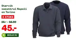 Welkoop Størvik sweattrui Napoli en Torino aanbieding