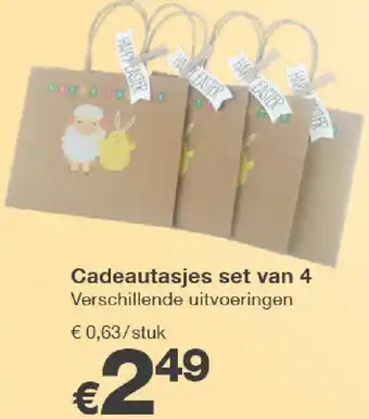 Kik Cadeautasjes set van 4 aanbieding