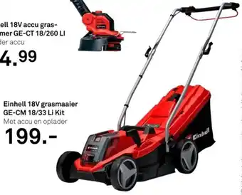 Karwei Einhell 18V grasmaaier GE-CM 18 / 33 Li Kit aanbieding