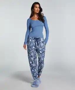 Hunkemoller Hunkemöller Pyjama broek Jersey Blauw aanbieding