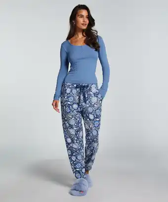 Hunkemoller Hunkemöller Pyjama broek Jersey Blauw aanbieding