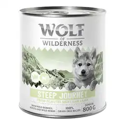 Zooplus 18x800g Wolf of Wilderness voor een speciale prijs! - Junior Steep Journey - Gevogelte met Lam aanbieding