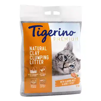 Zooplus 2x12kg Tigerino Premium Kattenbakvulling Almond Milk & Honey aanbieding