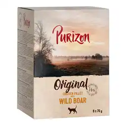 Zooplus 22 + 2 gratis Purizon katten Natvoer! - Kipfilet met wild zwijn aanbieding