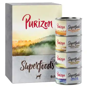 Zooplus 6x140g Superfoods Mixpakket (4 Smaken) Purizon Adult Hondenvoer aanbieding