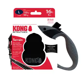 Zooplus Kong Terrain Intrekbare Lijn Zwart L, ca.50kg hond aanbieding