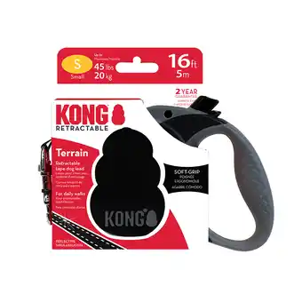 Zooplus Kong Terrain Intrekbare Leiband Zwart S, ca.20kg hond aanbieding