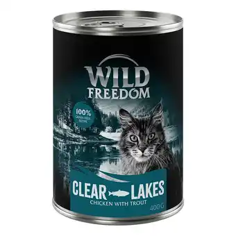 Zooplus 5 + 1 gratis! 6 x 400 g Wild Freedom natvoer - Clear Lakes - Forel & Kip (6 x 400g) aanbieding