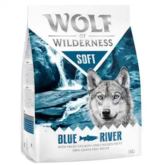 Zooplus 10% korting op 1 kg Wolf of Wilderness honden droogvoer! - Blue River - Zalm (Soft & Strong) aanbieding