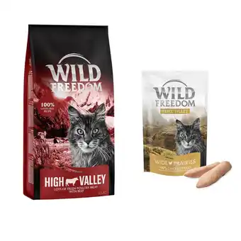 Zooplus 6,5 kg Wild Freedom Katten Droogvoer Adult High Valley met Rund 6,5 kg + Filet Snack Kip 100 g aanbieding