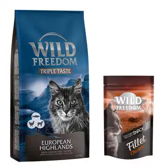 Zooplus 6,5 kg Wild Freedom Katten Droogvoer Spirit of Europe - Graanvrij 6,5 kg + Filet Snack Kip 100 g aanbieding