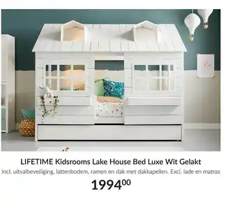 Babypark LIFETIME Kidsroom Lake House Bed Luxe Wit Gelakt aanbieding