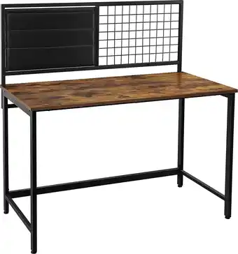 Bol.com Hoppa! computertafel - 118x60x75/120cm - staal/spaanplaat - zwart/bruin aanbieding