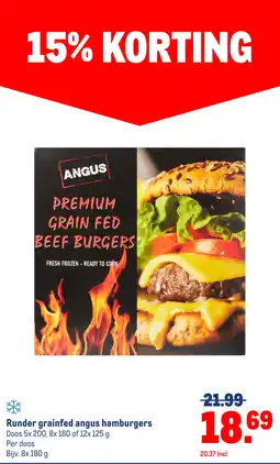 Makro Runder grainfed angus hamburgers aanbieding