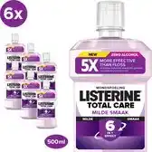 Bol.com LISTERINE Mondwater Extra Milde Smaak - mondspoeling - zonder alcohol - helpt bacteriën verwijderen - 6 x 500ml aanbieding