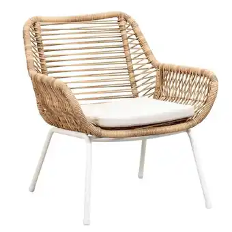 Leen Bakker Loungestoel Grand - wicker naturel - 78x73x71 cm aanbieding