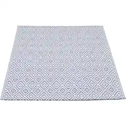 Leen Bakker Binnen/buitenvloerkleed Diamond - grijs - 90x150 cm aanbieding