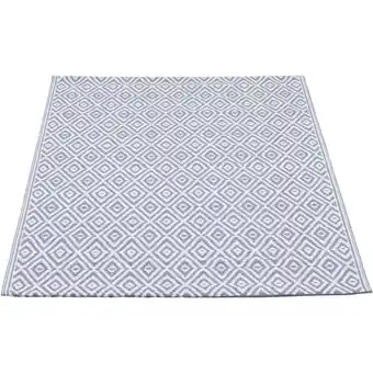 Leen Bakker Binnen/buitenvloerkleed Diamond - grijs - 90x150 cm aanbieding