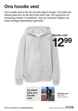 Zeeman Hoodie vest aanbieding