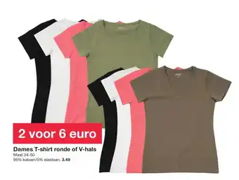 Zeeman Dames T-shirt ronde of V-hals aanbieding