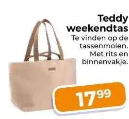 Trekpleister Teddy weekendtas Te vinden op de tassenmolen. Met rits en binnenvakje. aanbieding