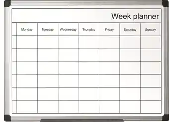 Amazon Bi-Office Weekplanner, magnetisch, zwart-wit, 60 x 40 cm aanbieding