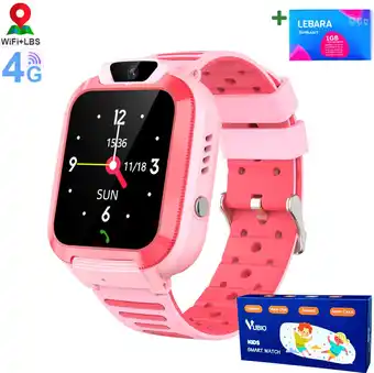 Bol.com VUBIO 4G Kinder Smartwatch - Incl. SIM - Locatie - Videobellen - Camera aanbieding