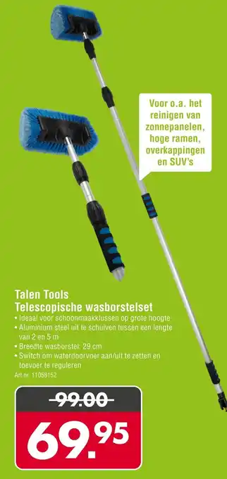 Enorm Talen Tools Telescopische wasborstelset aanbieding