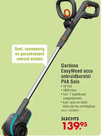 Enorm Gardena EasyWeed accu onkruidborstel P4A Solo aanbieding