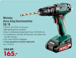 Enorm Metabo Accu klop/boormachine SB 18 aanbieding