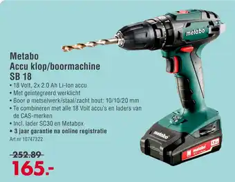 Enorm Metabo Accu klop/boormachine SB 18 aanbieding