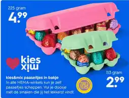 HEMA kies&mix paaseitjes in bakje aanbieding