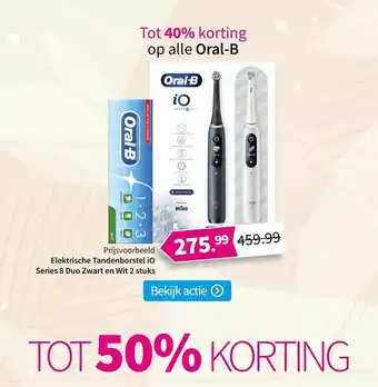 Plein.nl Oral-B Elektrische Tandenborstel iO Series 8 Duo Zwart En Wit 2 Stuks aanbieding