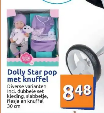 Action Dolly Star pop met knuffel 30cm aanbieding